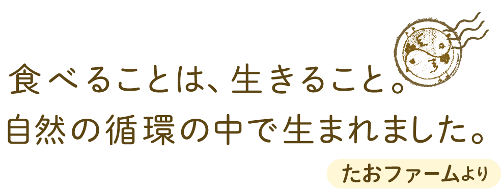 食べることは、生きること。自然の循環の中で生まれました。
